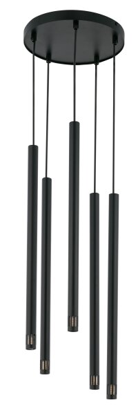 Suspension noire métal G9 cylindre élégant