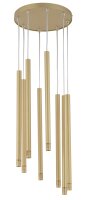 Goldene H&auml;ngelampe Modern Metall 8-flammig G9 Zylinder