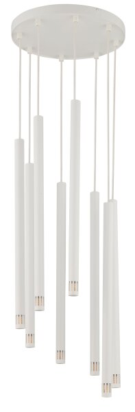 Lampe à suspension à plusieurs flammes blanche métal G9 jusquà 1 m élégante