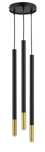 Pendelleuchte Messing Schwarz Gold G9 16 cm 3-flammig