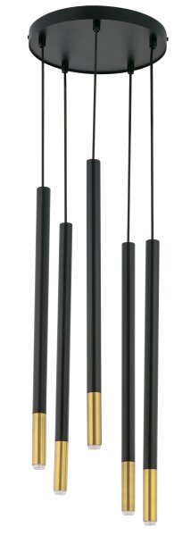 Suspension ronde noir or laiton Ø25 cm décoratif