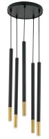 Runde Pendellampe Schwarz Gold Messing Ø25 cm...