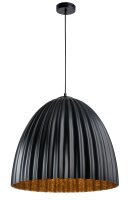 Grande lampe suspendue noire cuivre E27 Ø50 cm ronde
