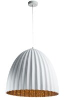 Loft Pendellampe Metall Weiß Kupfer Riffel E27...