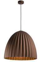 Grand luminaire suspendu Loft brun cannel&eacute; rond...