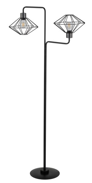 Stehlampe Schwarz Metall Draht H:160 cm E27 dekorativ