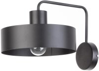 Wandlampe Schwarz Metall E27 H:23 cm Retro Design
