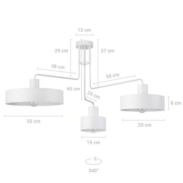 Retro Stehlampe Metall Weiß 2-flammig Lesen 169 cm hoch
