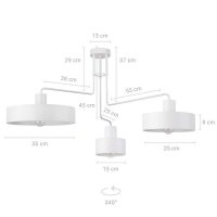 Retro Stehlampe Metall Weiß 2-flammig Lesen 169 cm...
