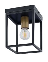 Schwarze Deckenleuchte Gold Akzent H:21 cm dekorativ