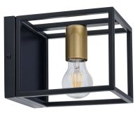 Wandleuchte Innen Schwarz Gold Metall T:21 cm dekorativ