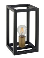 Retro Tischlampe Metall Schwarz Gold E27 26 cm klein