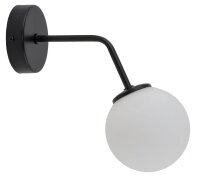 Applique verre blanc noir métal P:26 cm faible...