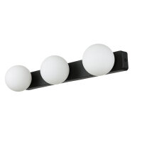 Applique 3 flammes G9 Noir Blanc Verre Abat-jour...