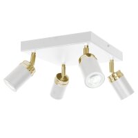 Deckenstrahler Metall 4-flammig Wei&szlig; Gold GU10...