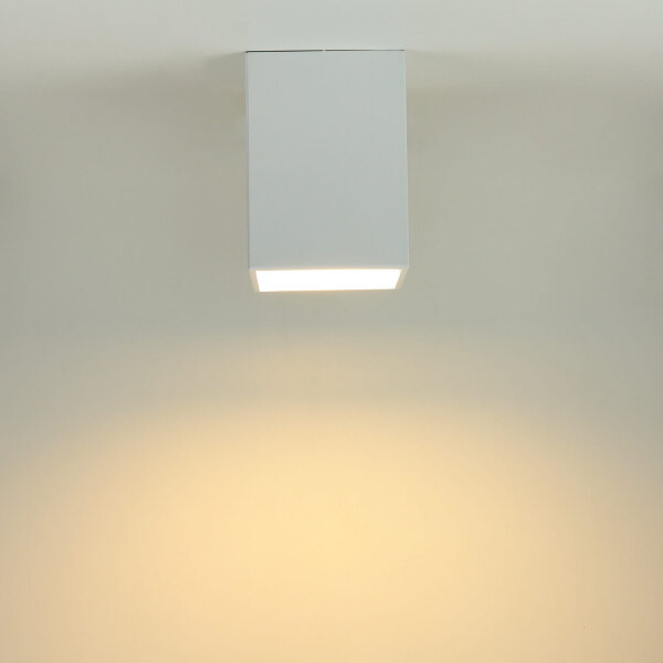 Deckenspot GU10 Weiß Metall eckig 11,5 cm breit DOWNLIGHT