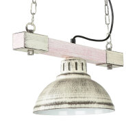 Lampe à suspendre Shabby Blanc Métal Bois...