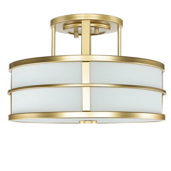 Lampe de plafond laiton crème 3x E27 Ø 34 cm ronde SHOJI