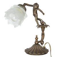 Lampe de table Putti en laiton véritable Antique...