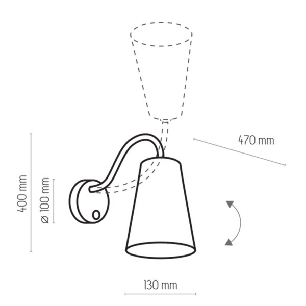 Verstellbare Wandlampe Schwarz Gold Metall E27