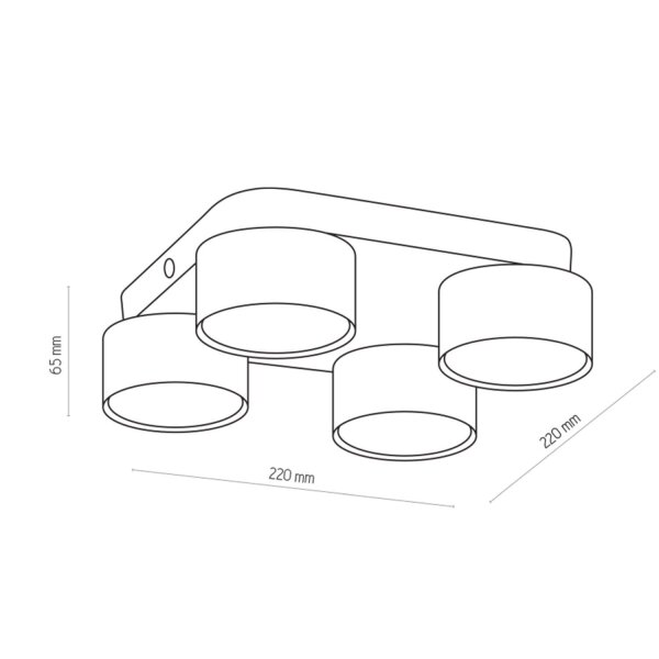 Runde Deckenlampe Schwarz Metall GX53 Ø22 cm