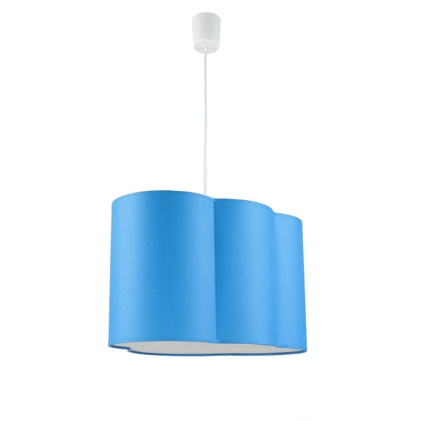 Hängelampe Kinder Metall Stoff E27 Weiß Blau