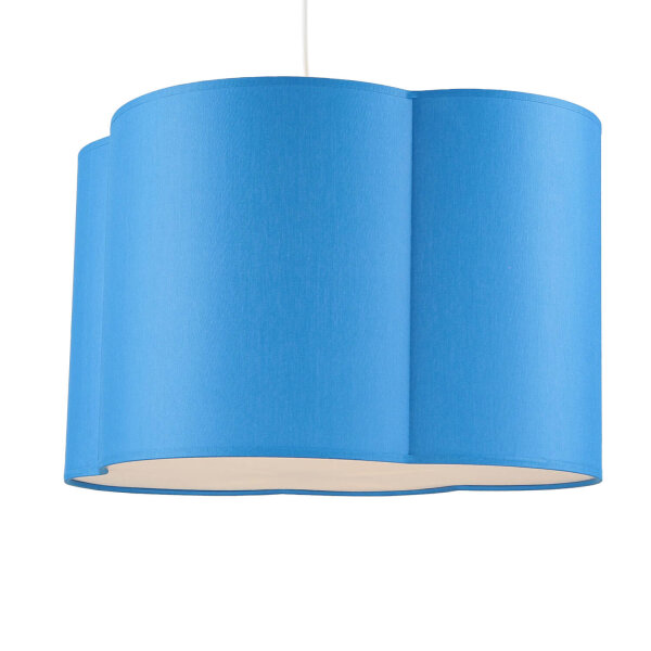 Hängelampe Kinder Metall Stoff E27 Weiß Blau