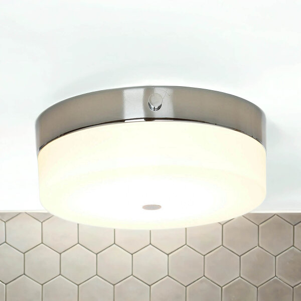 LED Deckenleuchte JANJA in Chrom IP44 Ø25cm Lampe