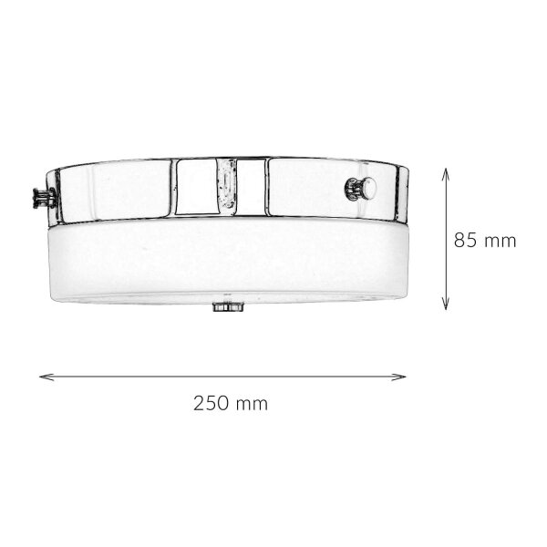 LED Deckenleuchte JANJA in Chrom IP44 Ø25cm Lampe