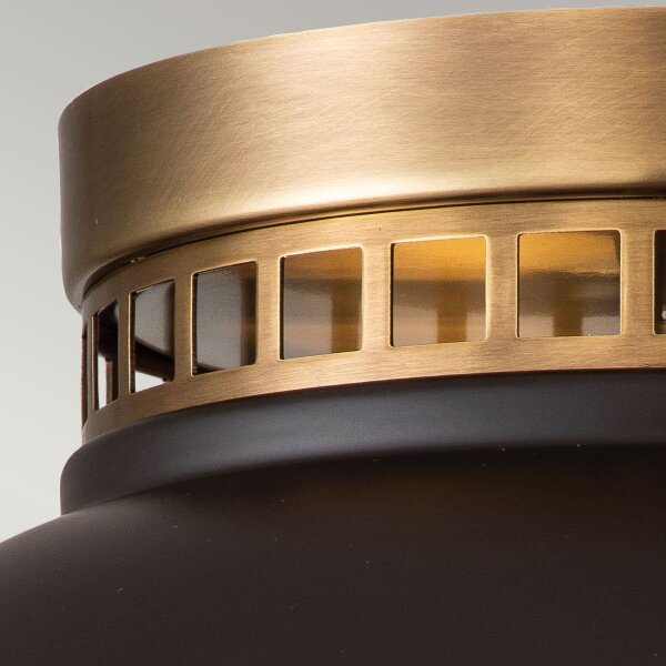 Deckenlampe innen rund Ø 32 cm für 2x E27 in Bronze antik