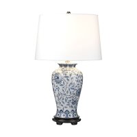 Lampe de table céramique tissu E27 65 cm Bleu...
