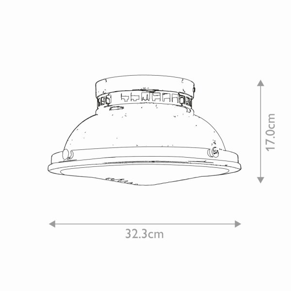 Deckenlampe Messing antik 2x E27 Ø 32 cm Industrial Design