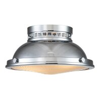 Deckenleuchte Industrial E27 &Oslash; 32 cm rund Chrom Glas Metall