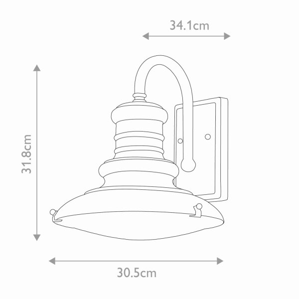 Lampe dextérieur mur IP44 en laiton antique E27 verre aluminium