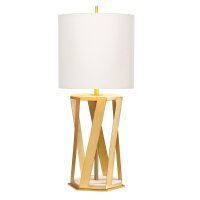 Lampe de table laiton brossé blanc E27 87 cm de...