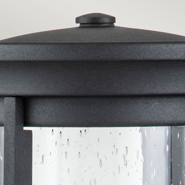 Außenlampe Wand IP44 E27 Schwarz Metall Regenglas MERYL