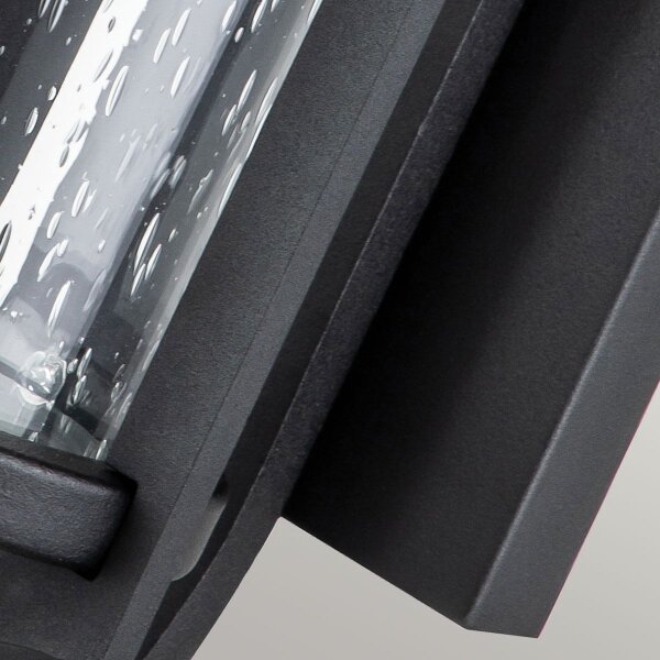 Außenlampe Wand IP44 E27 Schwarz Metall Regenglas MERYL