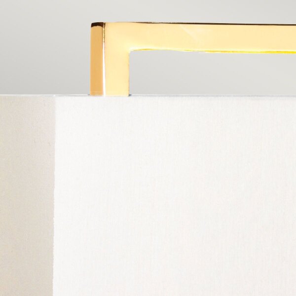 Tischleuchte in Gold Elfenbein E27 68 cm Stoff Metall