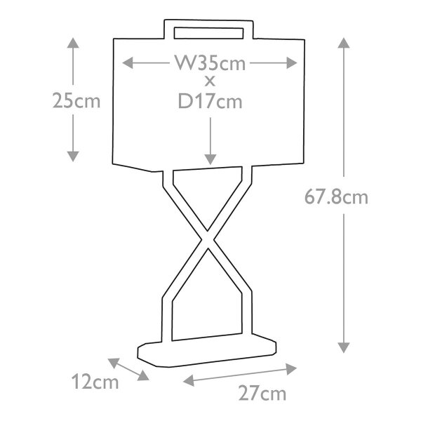 Tischleuchte in Gold Elfenbein E27 68 cm Stoff Metall