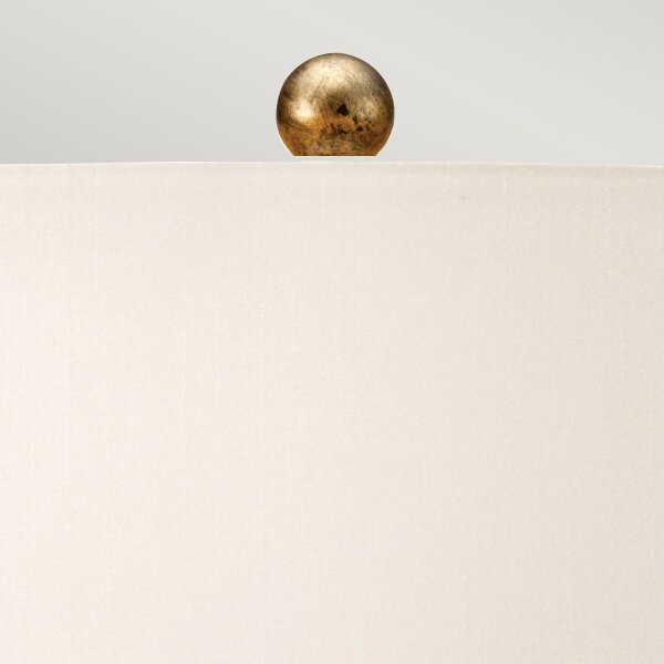 Tischleuchte 72 cm E27 in Bronze Elfenbein Stoff Metall