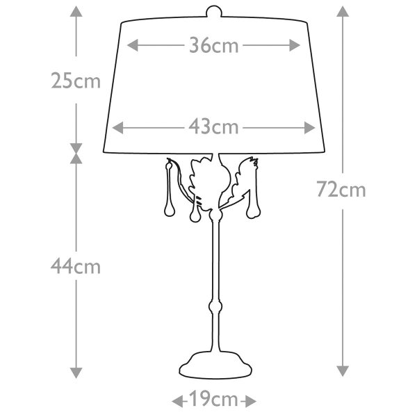Tischleuchte 72 cm E27 in Bronze Elfenbein Stoff Metall