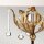 Tischleuchte 72 cm E27 in Bronze Elfenbein Stoff Metall