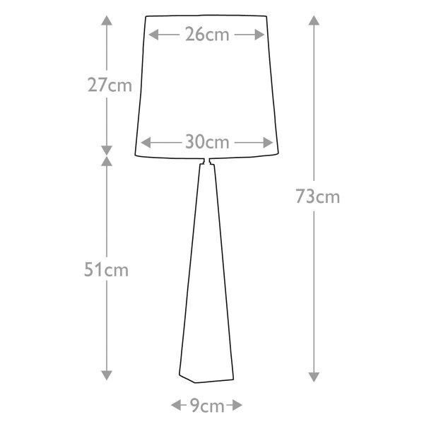 Lampe de table grande 79 cm de haut Noir Blanc Tissu Métal E27