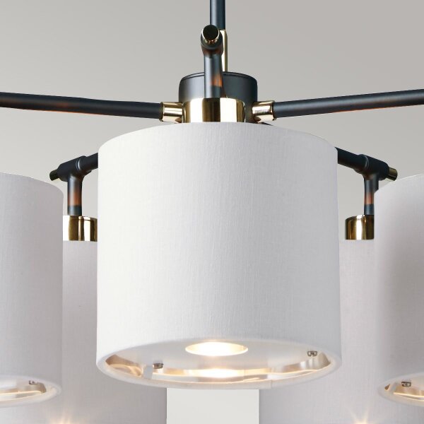 Lampe de plafond à 5 flammes E27 réglable en hauteur, faible éblouissement