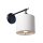 Applique Noir Blanc Nickel poli E27 Tissu Métal