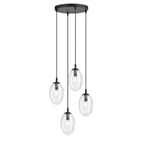 Pendelleuchte Glas Metall verstellbar 4-flammig E14