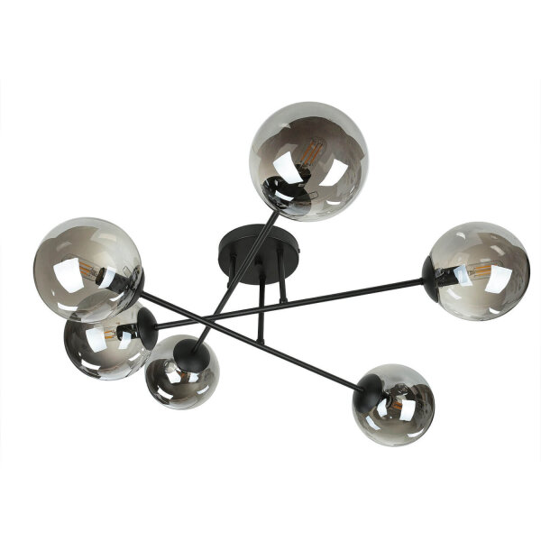 Deckenlampe Schwarz Graphit E14 Glas Metall