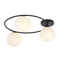 Plafonnier noir blanc H : 20 cm &Oslash; 47 cm LIBORIO