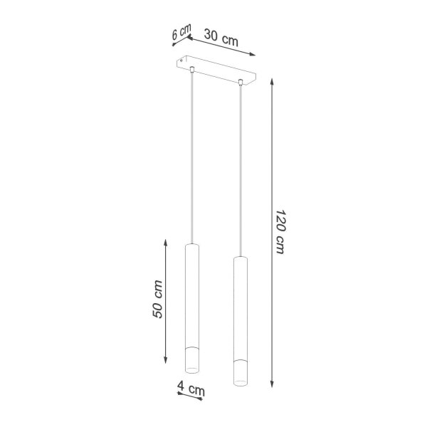 Lampe à suspendre 2 flammes G9 Blanc Métal Verre Moderne