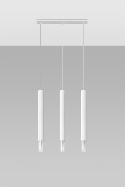 Pendelleuchte 3-flammig Metall Glas Weiß B: 45 cm